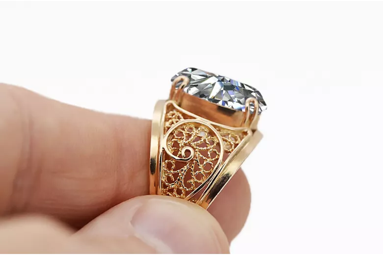 Original Vintage 14K Rose Gold Zircon Ring Vintage craft vrc057r